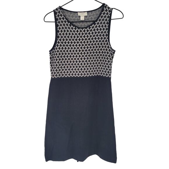 Loft Sleeveless Vest Style Sweater Dress in Black and White Print Sz XS - Picture 1 of 4